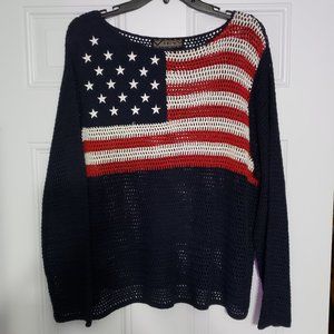 Patriotic Sweater. Classic.Size L , Ramie/Cotton